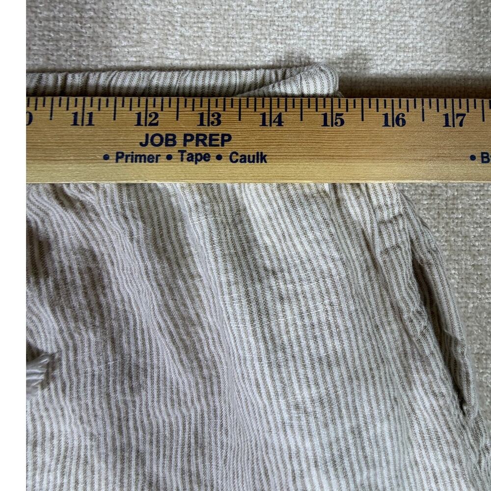 Brandy Melville Women One Size Tan White Striped Linen Lounge Summer Pants - Picture 5 of 9